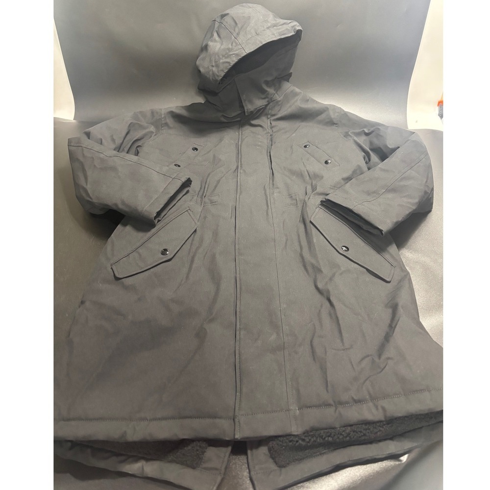 The Kooples NEW Sherpa Lined Hooded Cotton Parka Black Size Small MSRP $785‎